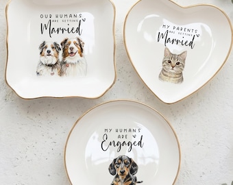 Custom Engagement Pet Ring Dish, Dog/Cat Engagement Ring Tray for Bride, Engagement Pet Ring Holder, Engagement Gift
