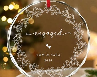 Personalized Engagement Ornament, Engaged Ornament, Engagement Ornament 2026, Engagement Gifts For Couple