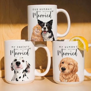Custom Engagement Pet Mug, Custom Dog Engagement Mug, Personalized Engagement Gifts For Couple, Engagement Gifts