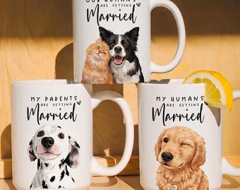 Custom Engagement Pet Mug, Custom Dog Engagement Mug, Personalized Engagement Gifts For Couple, Engagement Gifts