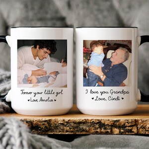 First Time Fathers Day Photo Collage Mug, Personalized Photo New Dad Image Mug for Daddy Picture Collage Christmas gift Cup Text Grandpa