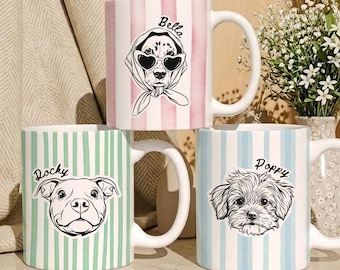 Custom pet mug, Custom dog mug, Pet watercolor portrait mug, Dog mom Mug
