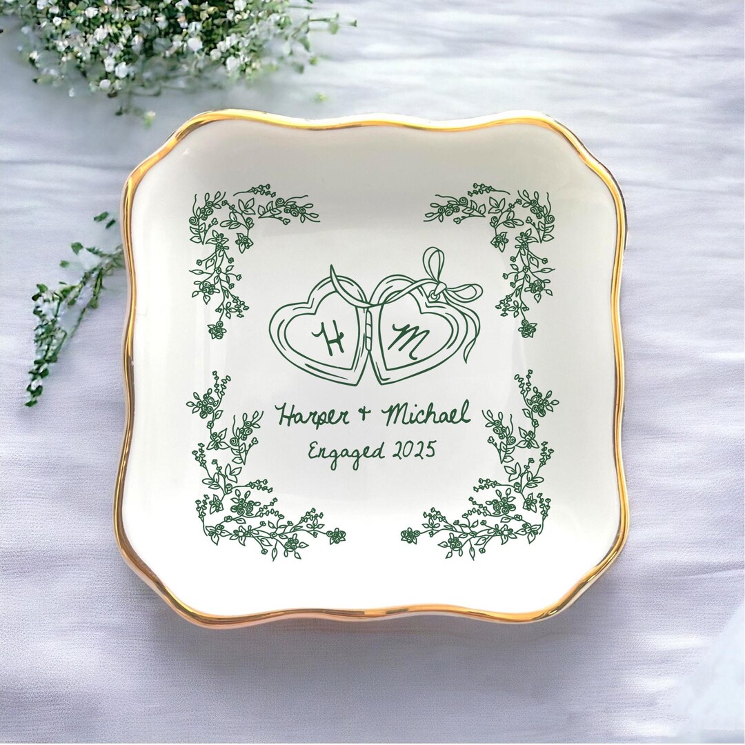 Custom Engagement Ring Dish, Personalized Wedding Ring Dish, Engagement ...