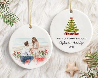Our First Christmas Engaged Ornament, Engaged Christmas Ornament, Personalized First Christmas Engaged Ornament, Custom Engagement gift