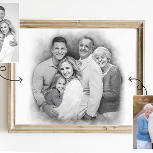 Custom Memorial Gift,  Add Deceased Loved one to Photo, Sympathy Gift for Friends, Combine Photos of Kids, Family Portrait With Parents