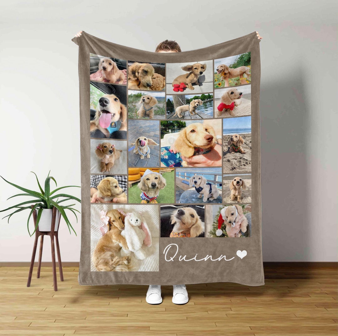 Personalized Memorial Pet Custom Photo Quilt/Fleece Throw Blanket - Memorial Gift Idea For Pet Mom - Don't Cry Sweet Mama
