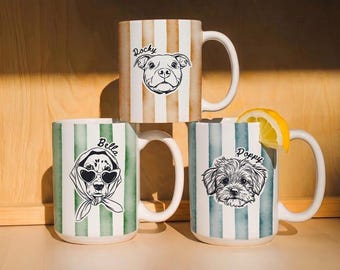 Custom pet mug, Custom dog mug, Personalized pet portrait mug, Dog mom Mug