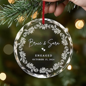 Custom Engagement Gifts, Engagement Ornament, Engaged Ornament Engagement Gift For Couple, Custom Ornaments, Personalized Ornaments