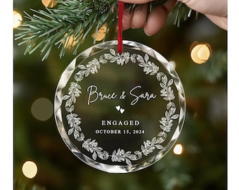 Custom Engagement Gifts, Engagement Ornament, Engaged Ornament Engagement Gift For Couple, Custom Ornaments, Personalized Ornaments