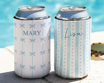 Personalized Monogrammed Bachelorette Can Cooler, Custom Name Can Coolers, Bridesmaid IdeaBachelorette Party Favors, Bridal Party Gift