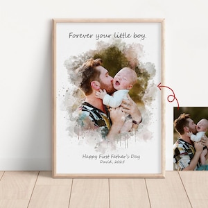 Custom Dad Portrait, Custom Dad Drawing, Dad Birthday Gift From Daughter Wife,Grandpa Gift,Custom Fathers Day Gift for Dad, Family Portrait