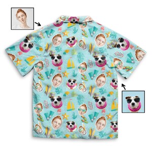 Personalized Hawaii Shirt, Photo Face And Pet Photo Undersea Swimsuit Short Sleeve Hawaiian Shirt, Custom Shirt, Funny Face Custom Shirt
