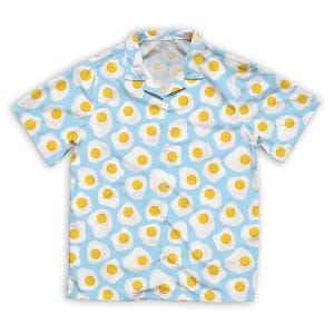 Cartoon Eggs Pattern Short Sleeve Hawaiian Shirt, Family Shirt, Cute Cartoon Eggs Pattern Pet Hawaii Shirt, Hawaii Shirt, Vacation Shirt