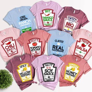Group Condiments Unisex Adult Kids Shirt, Family Matching Shirt, Team Building Shirt, Party Shirt, Funny Meme Shirt, Personalized Shirt