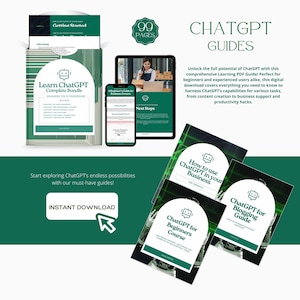 ChatGPT Guides, Learn ChatGPT, ChatGPT Complete Guide, ChatGPT complete learning, AI Guide, Learn AI ChatGPT, ChatGPT Bundle, ChatGPT E-book
