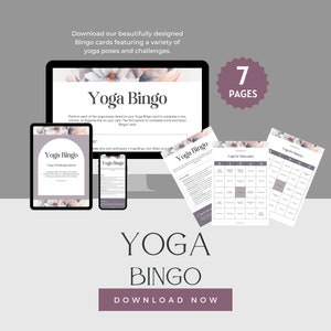 Yoga Bingo, Yoga Game, Game Sheets, Group Game, Yoga Activity, Family Yoga Game, Digital Yoga Bingo, Yoga Poses Game, Yoga Card, Yoga Tool