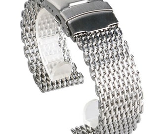 18Mm 20Mm 22Mm 24Mm Luxe Roestvrij Stalen Gaas Polshorloge Band Mode Zilveren Horloges Vervanging Horloge band Armband