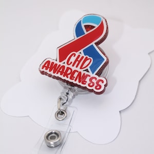CHD Awareness Badge Reel, Abzeichen für angeborene Herzfehler, CVICU Nurse Badge Pull für Kinder, Cardiac Nurse, CICU Nurse Card Inhaber