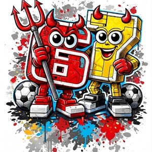 Six e Seven Tifosi Manchester United | Meme Red Devils PNG SVG | Download Istantaneo Fan Art Football