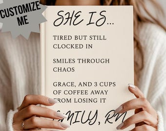 Custom Nurse Journal for Graduation, Personalized Notebook for Med Surg Nurse Appreciation, Monogrammed Nurse Diary Gift from Coworker 2025