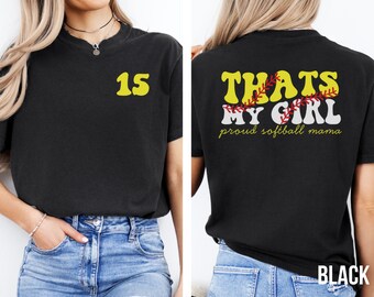 Camiseta para mamás de softbol, camiseta retro para el día del partido, regalo personalizado para mamás de softbol, ropa deportiva para mamás, camiseta para mamás orgullosas de softbol