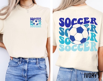 Retro Soccer Shirt, Soccer Game Day Tshirt, Soccer Graphic Tee, Soccer Player Gift with Wave Font, Soccer Fan T-Shirt