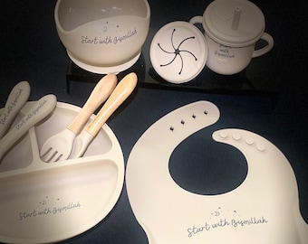 Bismillah Baby Feeding Set | Silicone Dinnerware, Muslim Baby Gift