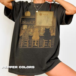 Cat Ramen Comfort Colors T-Shirt: Japanese Graphic Tee