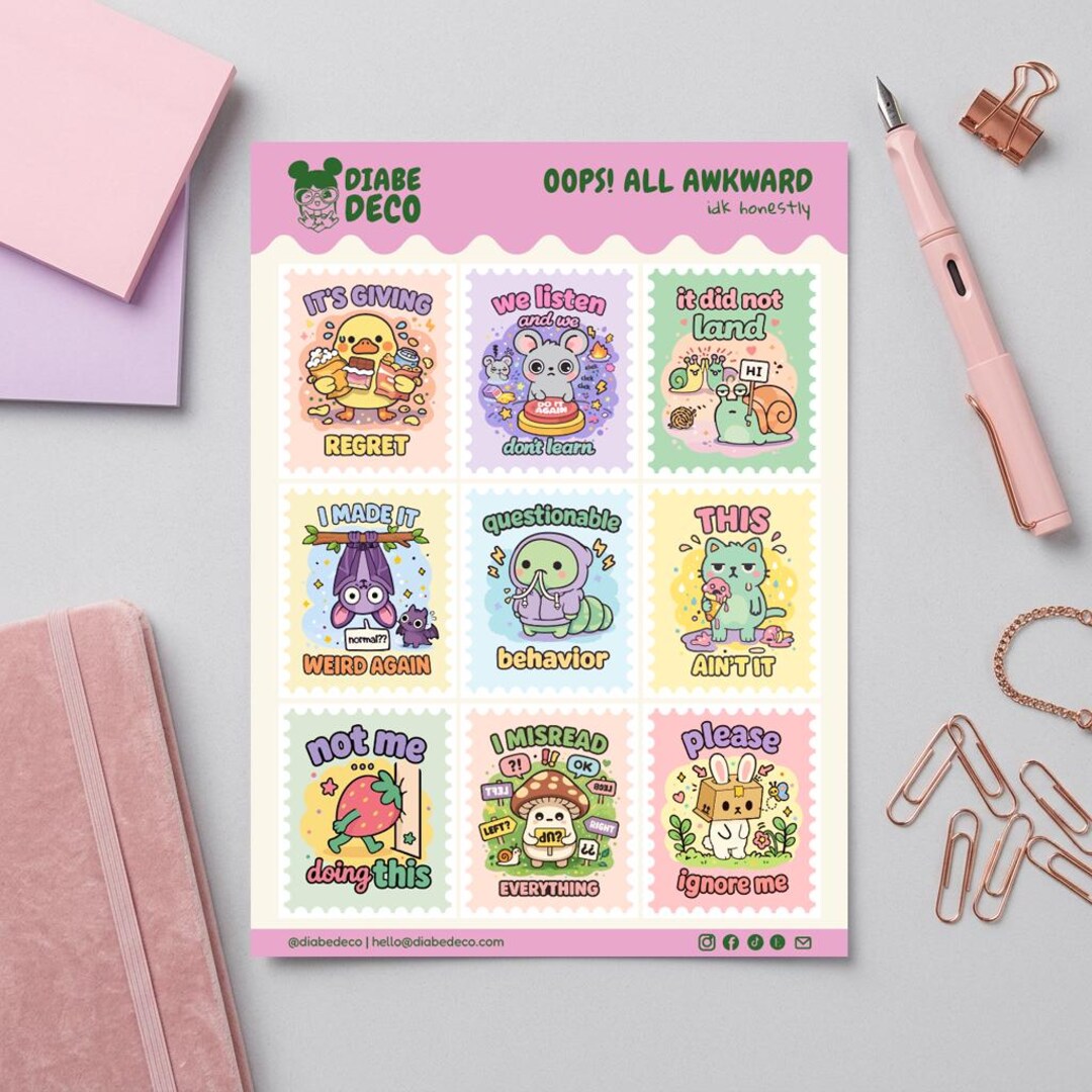 Neurodiversity Sticker Sheet | Cute ADHD Autism Audhd Stickers ...