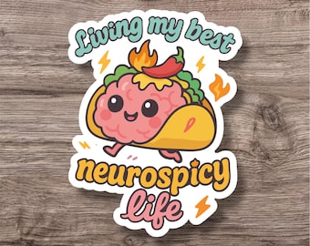 Neurodiversity Sticker | Cute Fun ADHD Autism AuDHD Decal | Waterproof Sticker | Laptop Water Bottle Planner | Neurodivergent Neurospicy