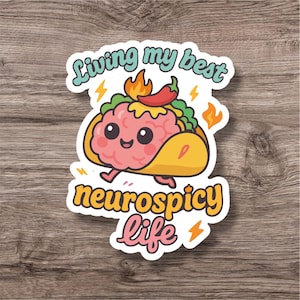 Neurodiversity Sticker | Cute Fun ADHD Autism AuDHD Decal | Neurodiverse Neurodivergent Sparkly Waterproof Neurospicy | Laptop Water Bottle