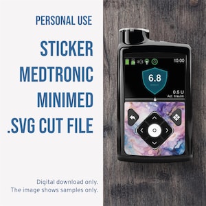 File di taglio SVG Medtronic MiniMed / Decalcomania MiniMed / SVG scaricabile per Medtronic / Uso personale / Adesivo per dispositivo pompa per insulina / File digitale