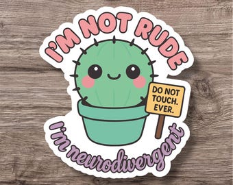 Neurodiversity Sticker | Cute Fun ADHD Autism AuDHD Decal | Waterproof Sticker | Laptop Water Bottle Planner | Neurodivergent Neurospicy