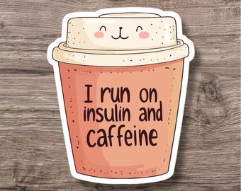 Grappige diabetessticker | Waterdichte sticker | Humor over diabetes type 1 | Bewustwording van T1D | Sticker voor laptop, waterfles of planner | Insulin Life