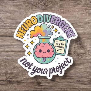 Neurodiversity Sticker | Cute Fun ADHD Autism AuDHD Decal | Neurodiverse Neurodivergent Sparkly Waterproof Neurospicy | Laptop Water Bottle