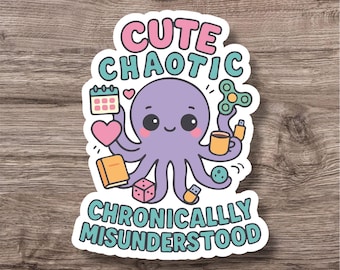 Neurodiversity Sticker | Cute Fun ADHD Autism AuDHD Decal | Waterproof | Neurodivergent Gift | Fridge Magnet | Magnetic Bookmark | Planner