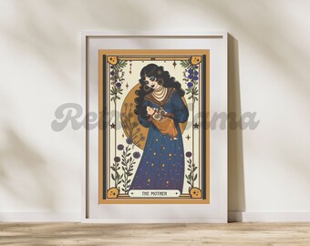 The Mother vintage retro poster tattoos tatted gothic flowers butterflies retro poster home decor tarot card art astrology child