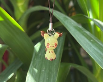 poke friend ‘mimic you’- phone charm / keychain | handmade kawaii art