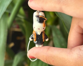 personalized graduation bunny phone charm | handmade, custom graduation gift for high school, college, etc!