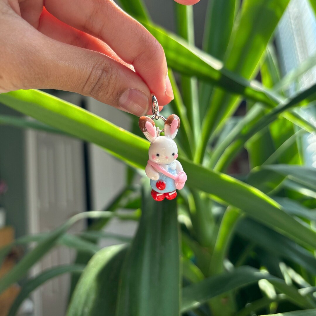 Critter Toy Chocolate Rabbit Phone Charm / Keychain | Calico