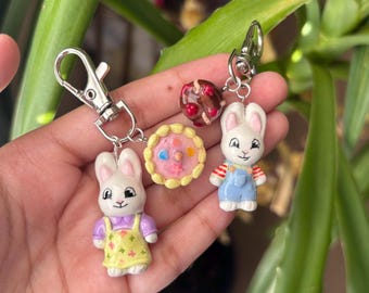 max & ruby bunny cakes keychain/bag charm | handmade nostalgic 2000s kids tv show art