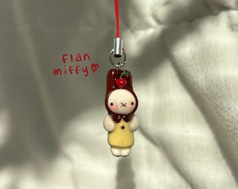bunny flan pudding charm/ keychain | handmade kawaii art