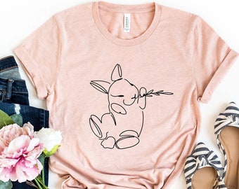 Floral Rabbit Shirt, Bunny Shirt, Easter Shirt, Nature Lover, Rabbit Silhouette, Floral Bunny Shirt, Easter Bunny Shirt, Bunny Shirt, Rabbit