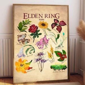 Elden ring poster Elden ring merchandise gamer cadeau ps5 miquella sekiro dark souls gaming Tee RPG Limited vintage poster botanische gamers fans
