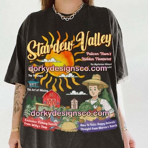 Stardew Valley Shirt Stardew Valley Sweatshirt Vintage Farmer Tee Retro Game Geïnspireerd Shirt Pelican Town Farm Gaming Gift Unisex Poster