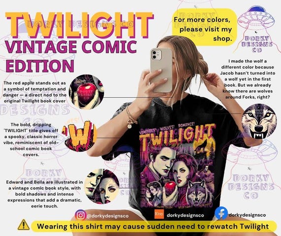 Twilight Shirt Limited Vintage T-shirt, Oversized Unisex T
