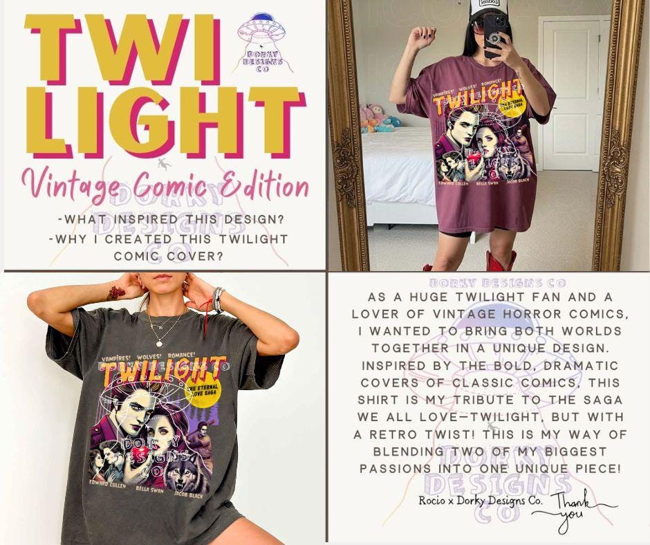 Twilight Shirt Limited Vintage T-shirt, Oversized Unisex T
