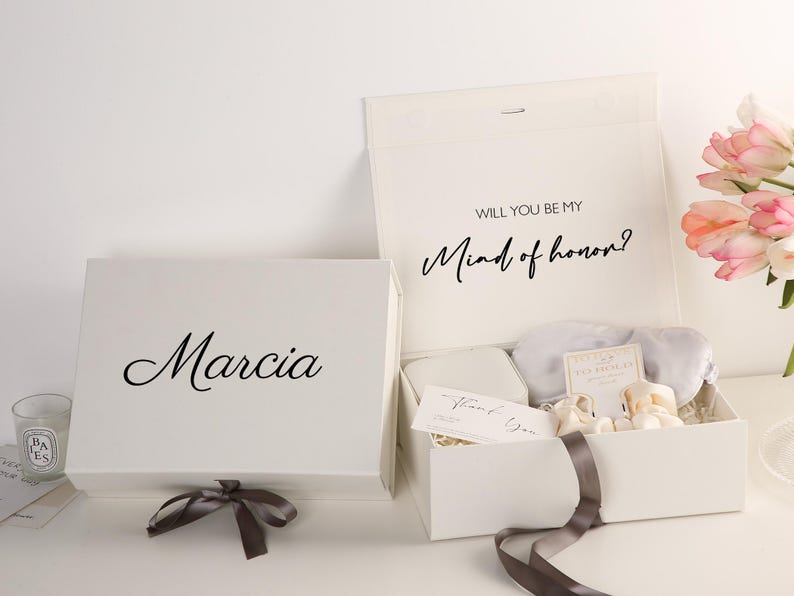 Custom Bridesmaid Gift Box,Bridesmaid Proposal Box,Bridal Party Gift Boxes,Empty Box,Wedding Gift Box,Bridal Shower Box,Maid of Honor Gift image 1