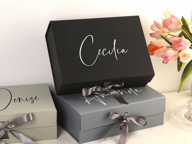 Custom Bridesmaid Gift Box,Bridesmaid Proposal Box,Bridal Party Gift Boxes,Empty Box,Wedding Gift Box,Bridal Shower Box,Maid of Honor Gift image 7