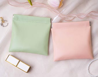 Travel Makeup Bag,Bridesmaid Proposal Gift,Travel Jewelry Pouch,Women's Makeup Pouch,Leather Coin Purse, Bridal Party Gift, Small Purse